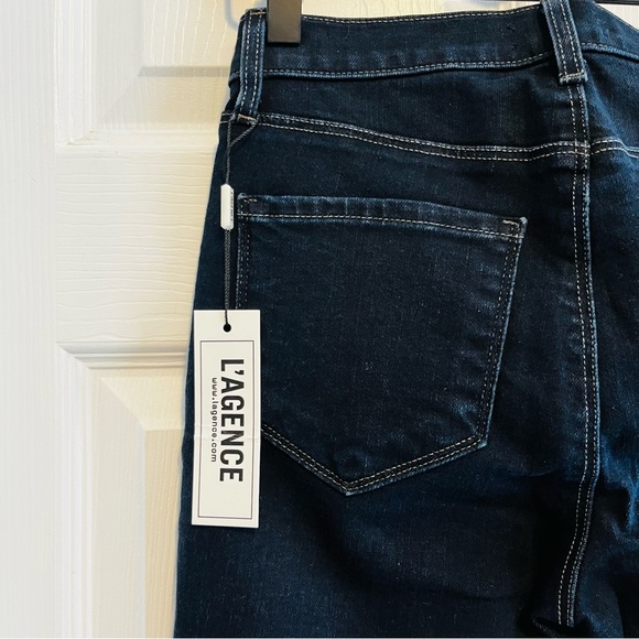 L'AGENCE Margot Mid Rise Skinny Jeans in Midnight NWT 25 - Picture 5 of 12